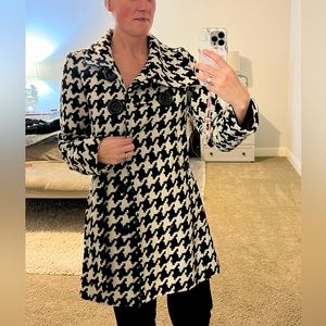 Black and white checker peacoat sz M